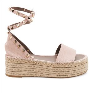 Valentino Rockstud Espadrille Platform Sandals 39